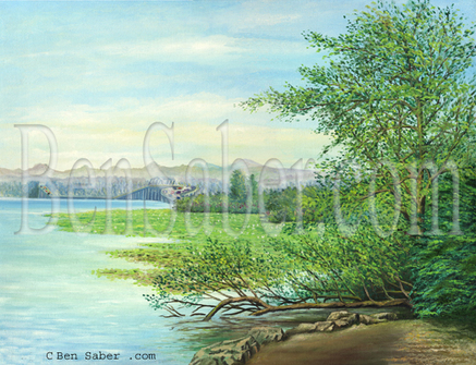 Floating bridge at the University of Washington arboretum #2 Picture painting