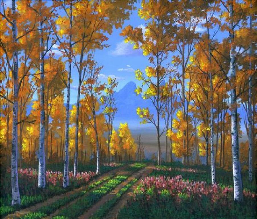 aspen forest fall autumn painting picture
